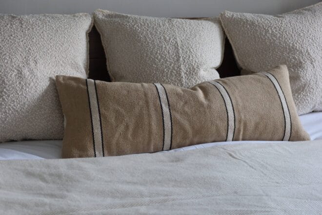 India Beige, Black & Cream Bolster Cushion