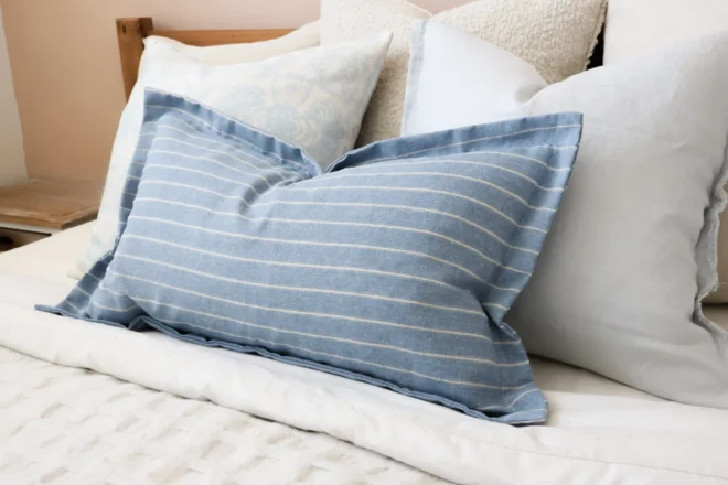 Lexie Blue Stripe Cushion 50×30