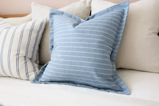 Lexie Blue Stripe Cushion