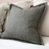 Tia Green Herringbone Cushion