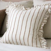 Hallie Brown & Cream Stripe Cushion