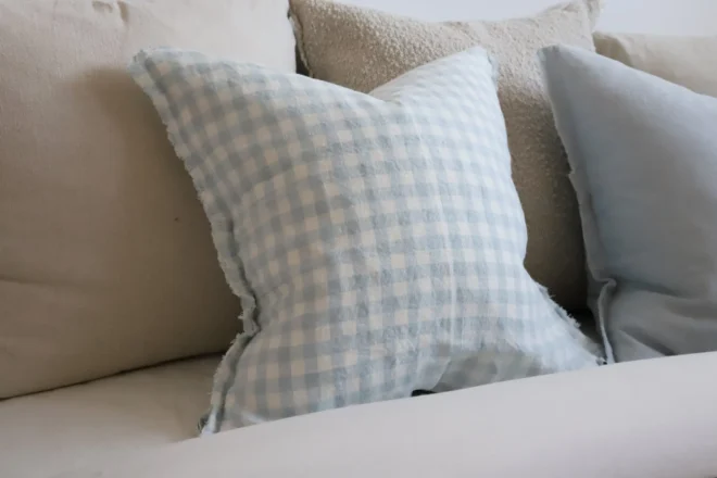 Esmee Blue Gingham Cushion