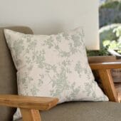 Aria Green Floral Print Cushion