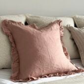 Hallie Dusty Pink Ruffle Cushion