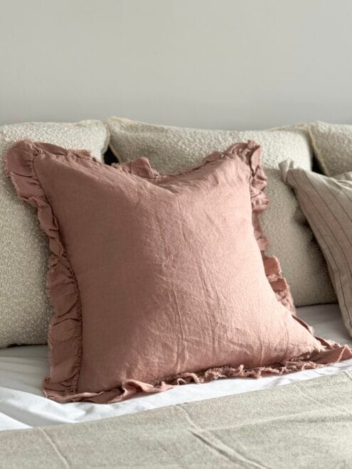 Hallie Dusty Pink Ruffle Cushion