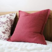 Esmee Burgundy Linen Cushion