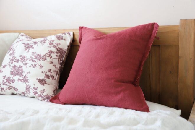 Esmee Burgundy Linen Cushion