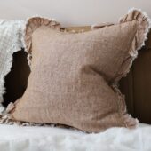 Hallie Washed Rust Linen Cushion