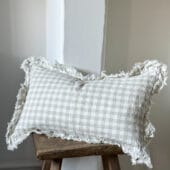 Hallie Natural Gingham Cushion 50x30