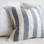 esmee blue wide stripe cushion