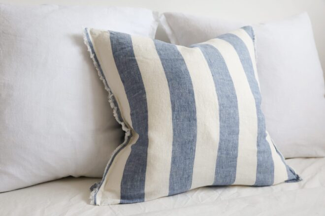 Esmee Blue Wide Stripe Cushion