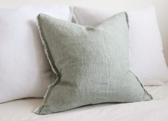 Esmee Washed Teal Linen Cushion