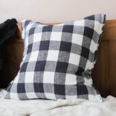 Esmee Navy & Cream Check Cushion