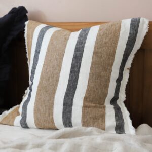 Esmee Navy and Brown Stripe Cushion