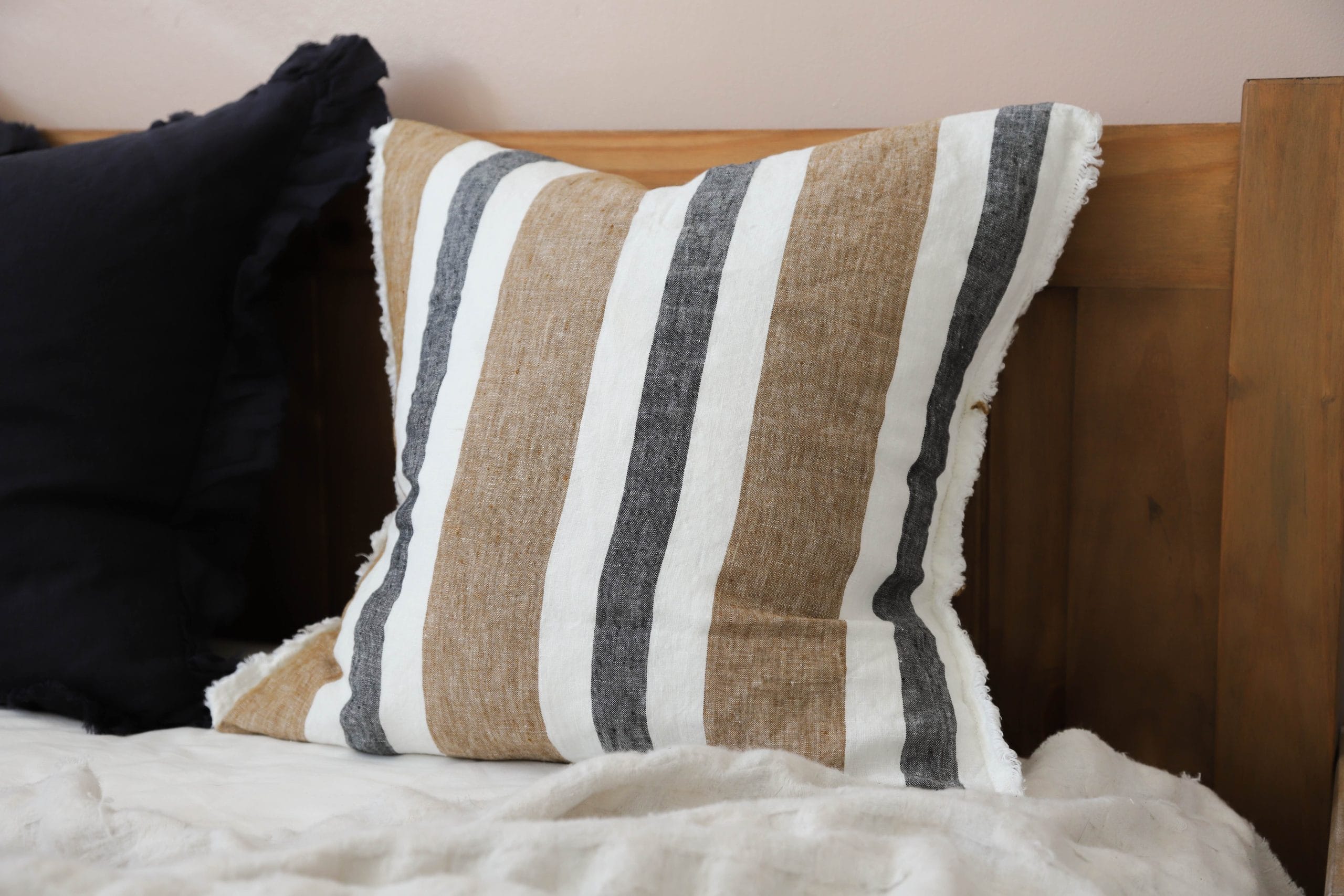 Esmee Navy and Brown Stripe Cushion