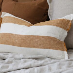 Esmee Mustard Wide Stripe Cushion 50x30