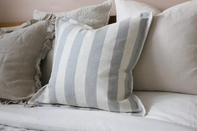 Freya Grey Thick Stripe Cushion