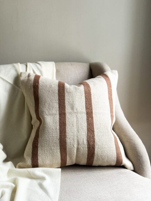 India Brown Stripe Cushion