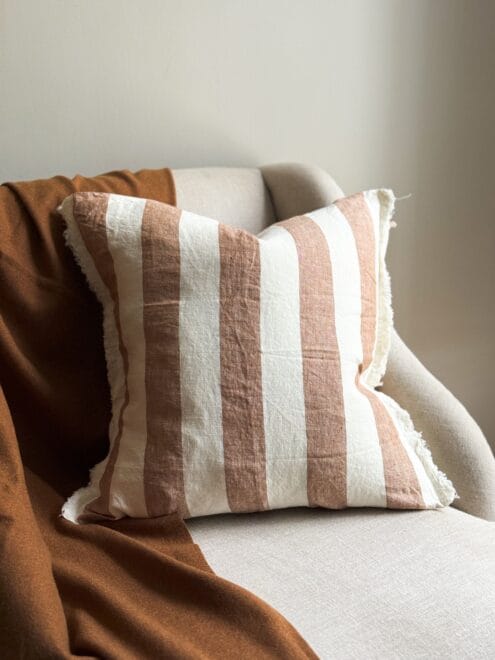 Esmee Rust Wide Stripe Cushion