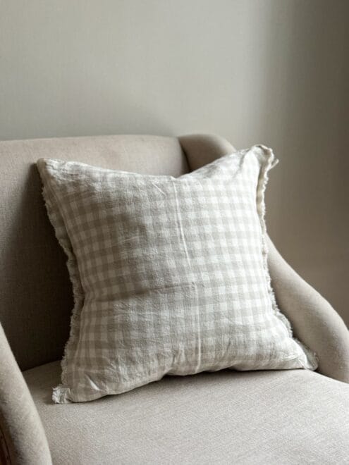 Esmee Natural Gingham Cushion