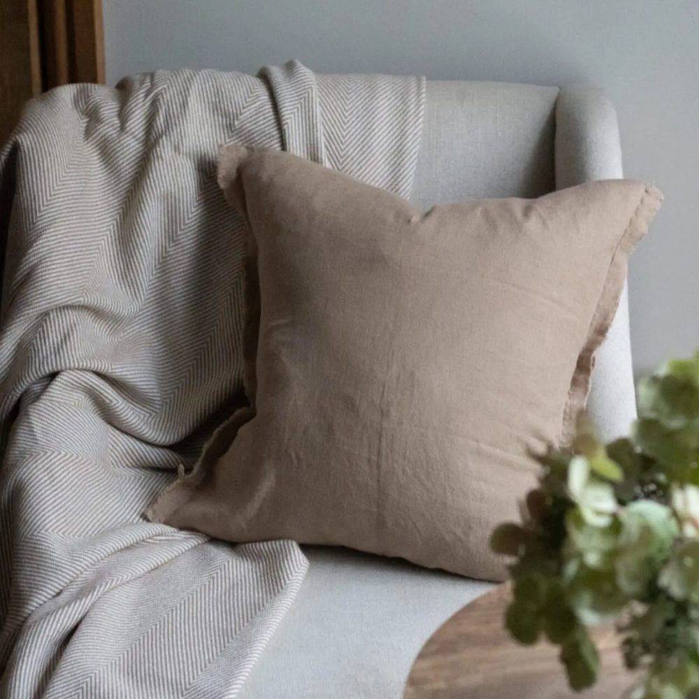Esmee Coffee Brown Linen Cushion