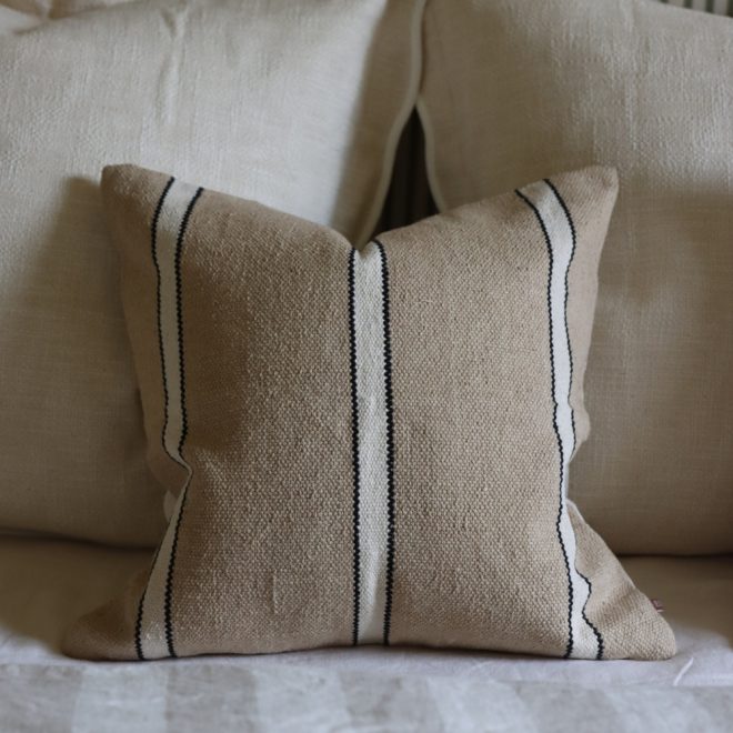India Beige, Black & Cream Cushion