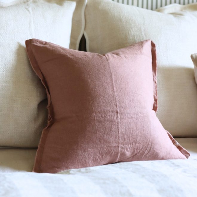 Esmee Dusty Pink Linen Cushion