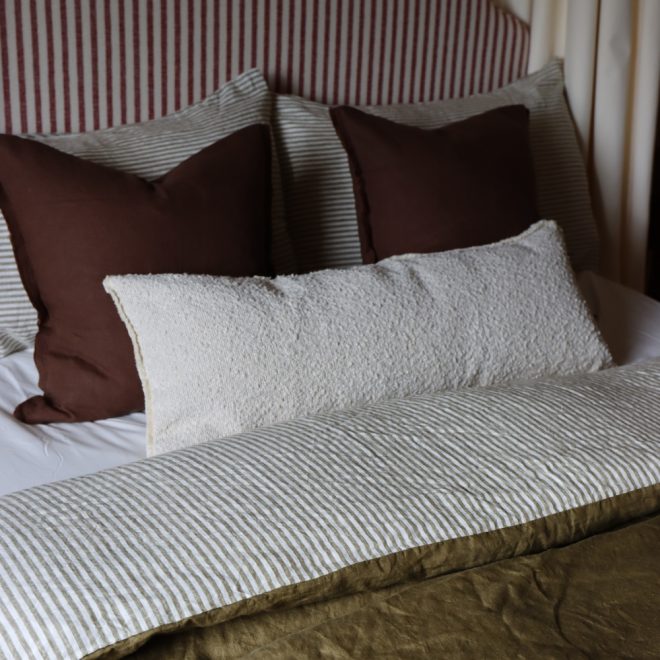 Sofia Cream Boucle Bolster Cushion 80×30