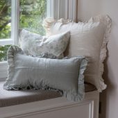 Hallie Sage Green Ruffle Cushion 50x30