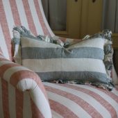 Hallie Teal Wide Stripe Cushion 50x30