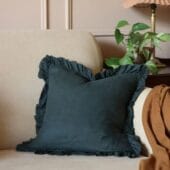 Hallie Emerald Green Linen Cushion