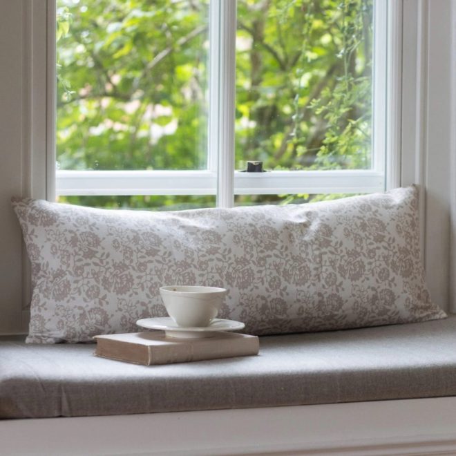 Aria Beige Print Bolster Cushion