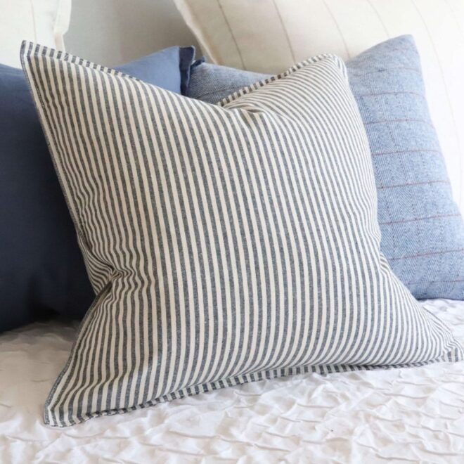 Darcy Navy Stripe Cushion