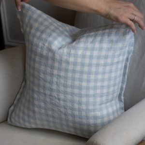 Esmee Blue Gingham Cushion 45x45