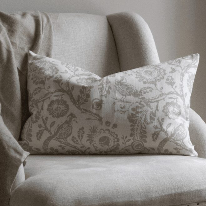 Aria Brown Print Cushion 50×30