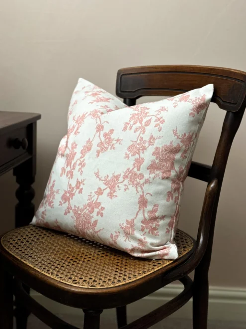 Aria Pink Floral Print Cushion