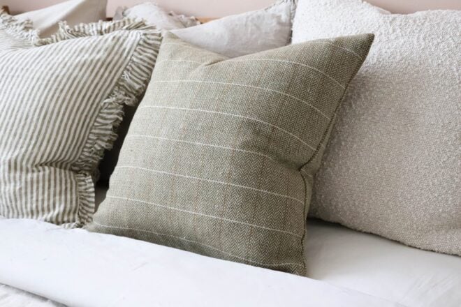 Betty Olive Green Tweed Cushion