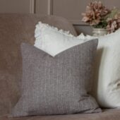 Eva Taupe Stripe Cushion