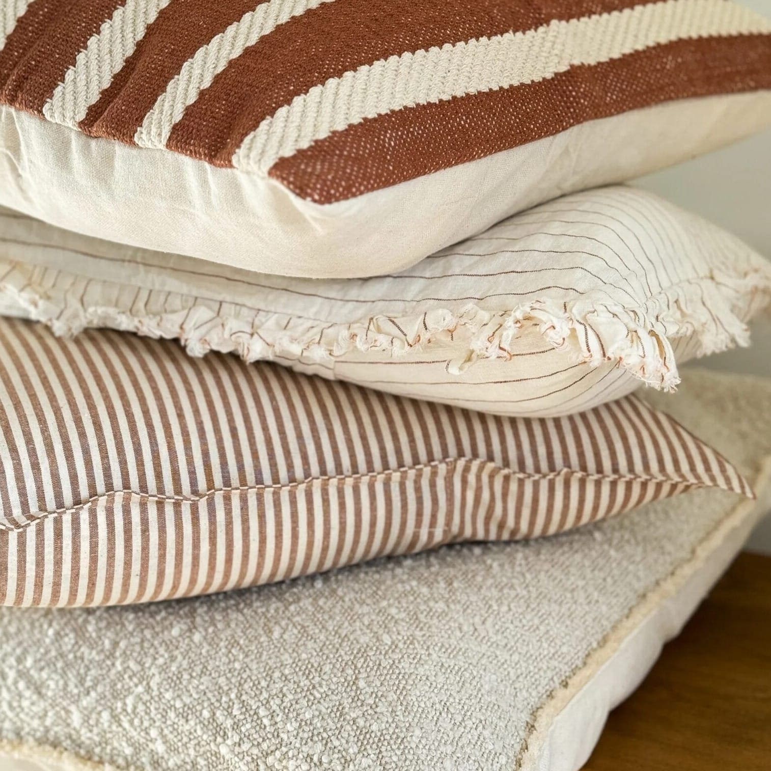 Darcy Brown Stripe Cushion • Ellenvale Interiors