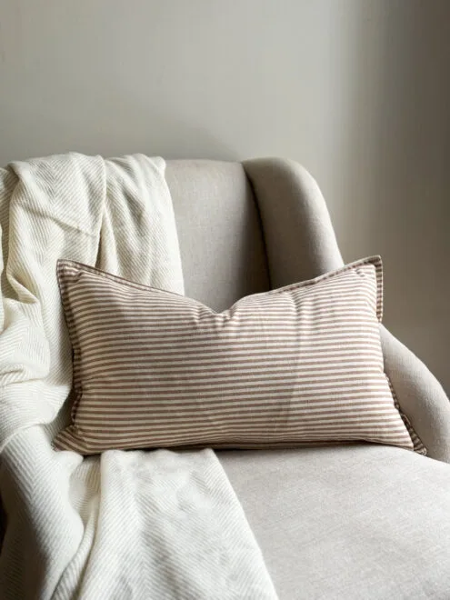 Darcy Brown Stripe Cushion 50×30