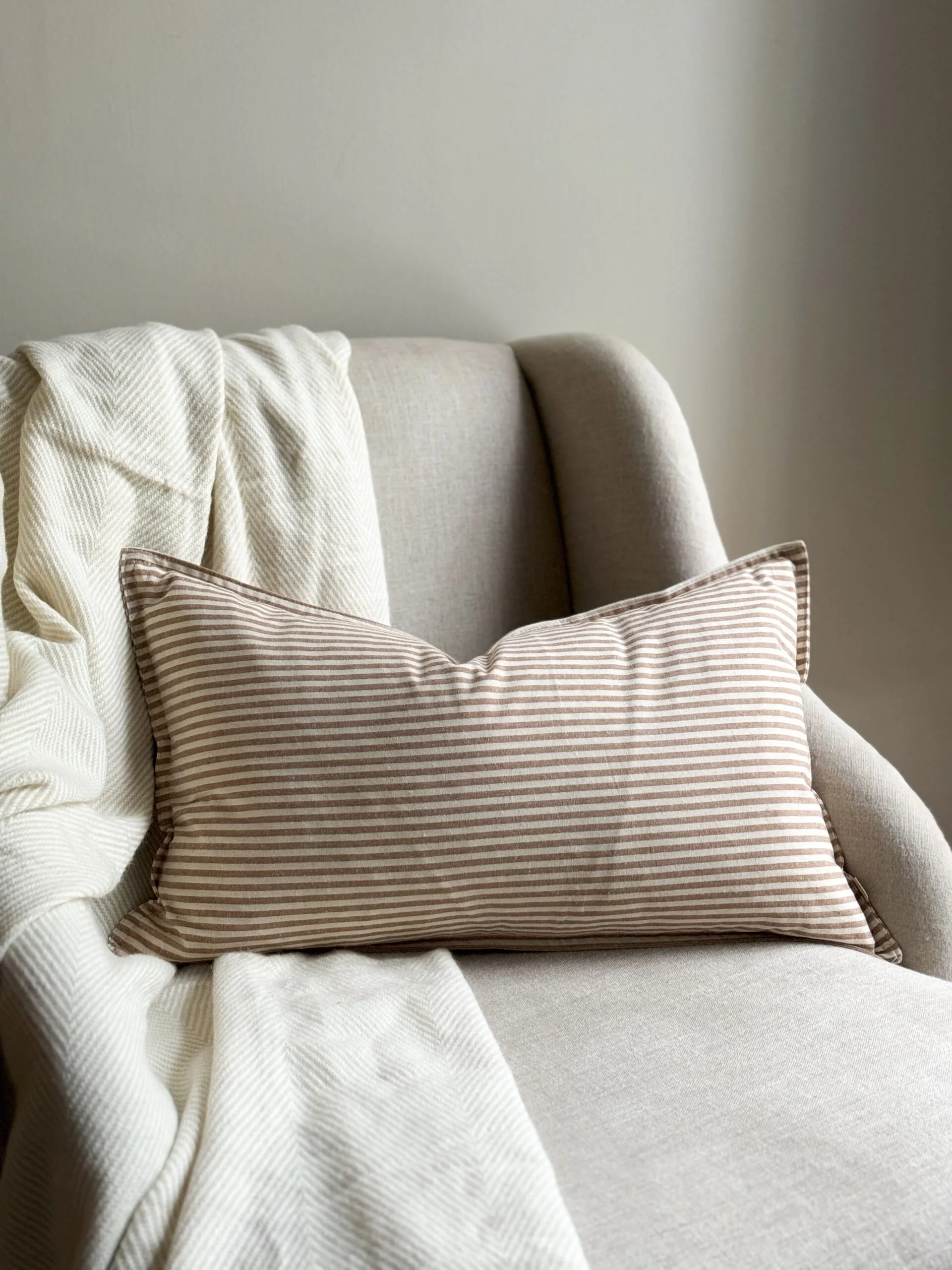 Darcy Brown Stripe Cushion 50x30