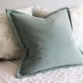 Emma Duck Egg Green Velvet Cushion