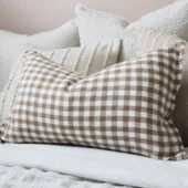 Esmee Brown Gingham Cushion 50x30