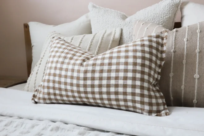 Esmee Brown Gingham Cushion 50×30