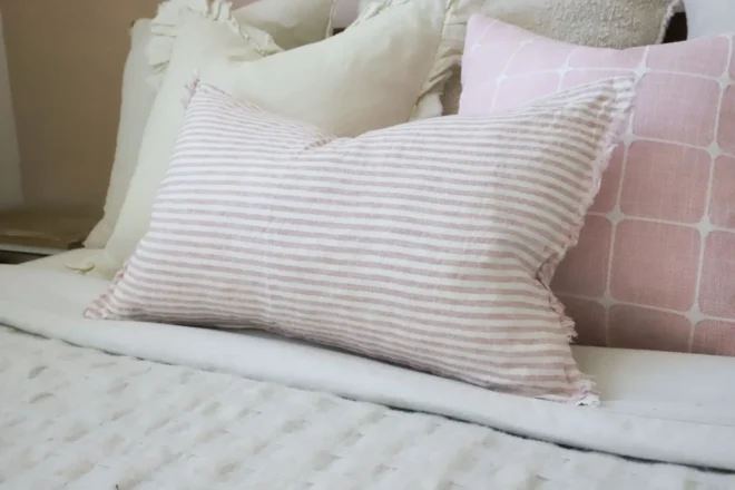 Esmee Pink Stripe Cushion 50×30