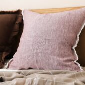 Esmee Washed Plum Linen Cushion