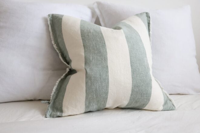 Esmee Teal Wide Stripe Cushion