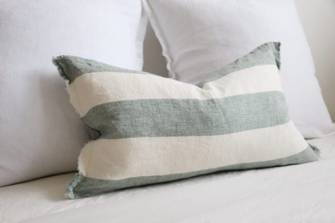 Esmee Teal Wide Stripe Cushion 50×30