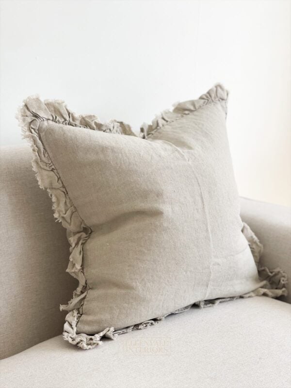 Hallie Natural Ruffle Cushion