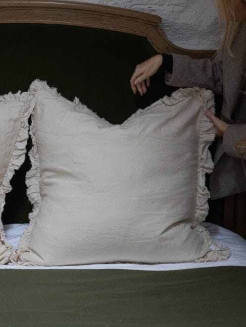 Hallie Cream Ruffle Cushion 65×65